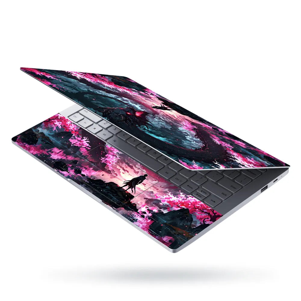 Laptop Skin - Epic Fantasy Dragon Cherry Blossom Night