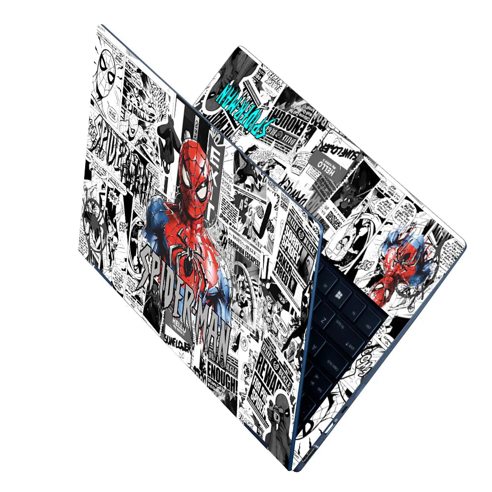 Universal Laptop Skin - Spider Hero BW Comic Art
