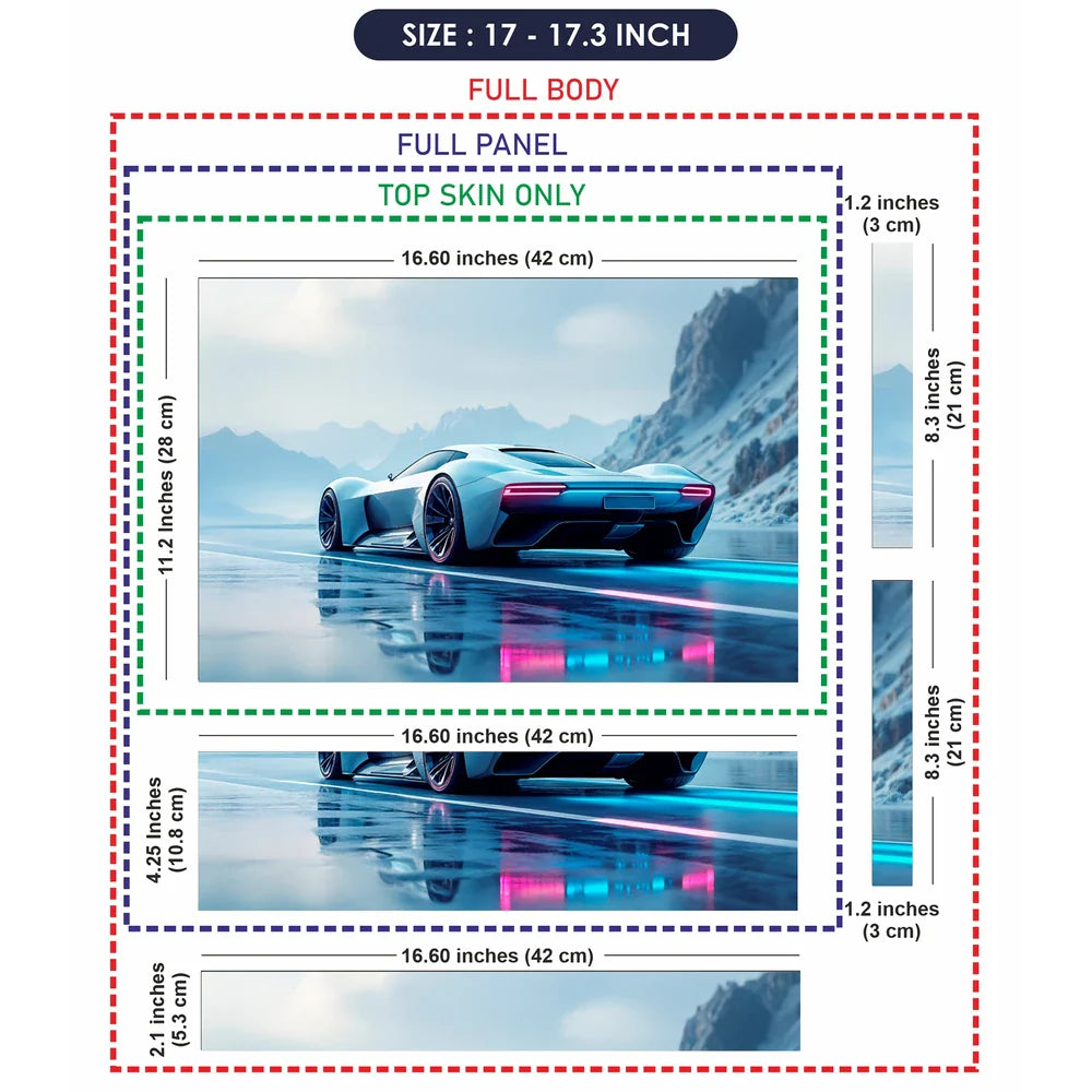 Universal Laptop Skin - Porsche Alpine Blue Ride