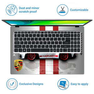 Universal Laptop Skin - Porsche GT3 White Stripes