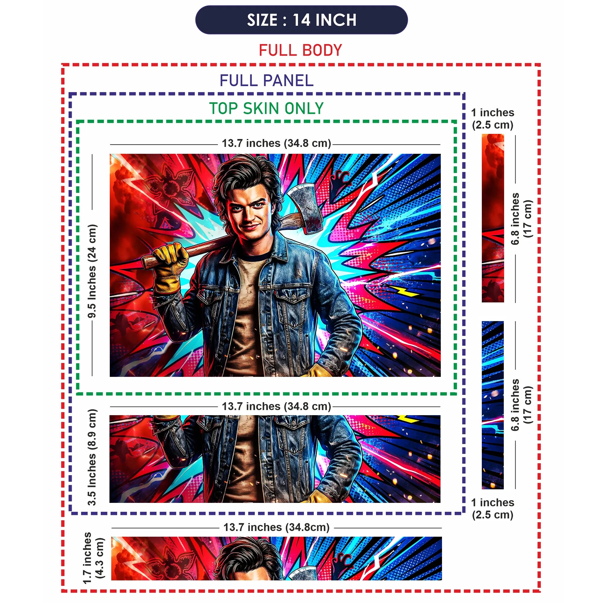 Laptop Skin - Vibrant Pop Art Heroic Portrait Explosion