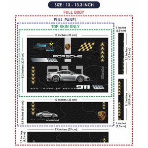 Universal Laptop Skin - Porsche Silver 911 Speed Zone
