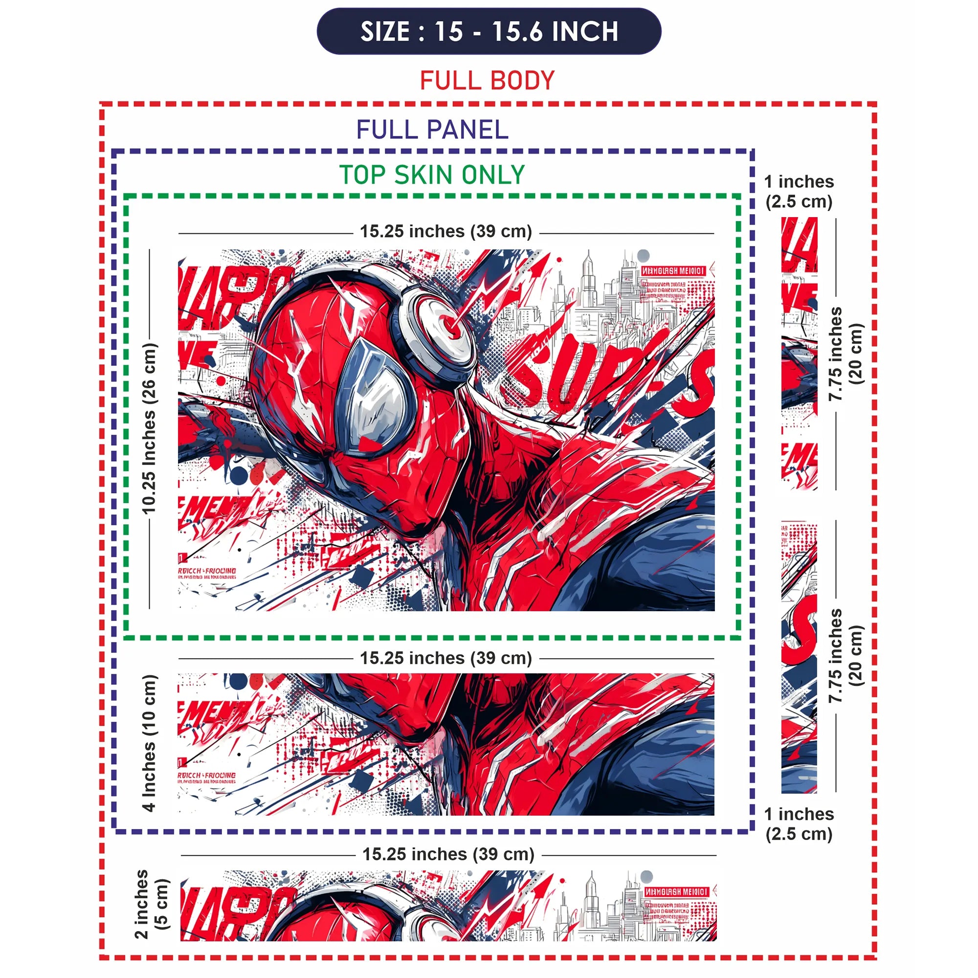 Laptop Skin - Dynamic Comic Style Hero Red Energy