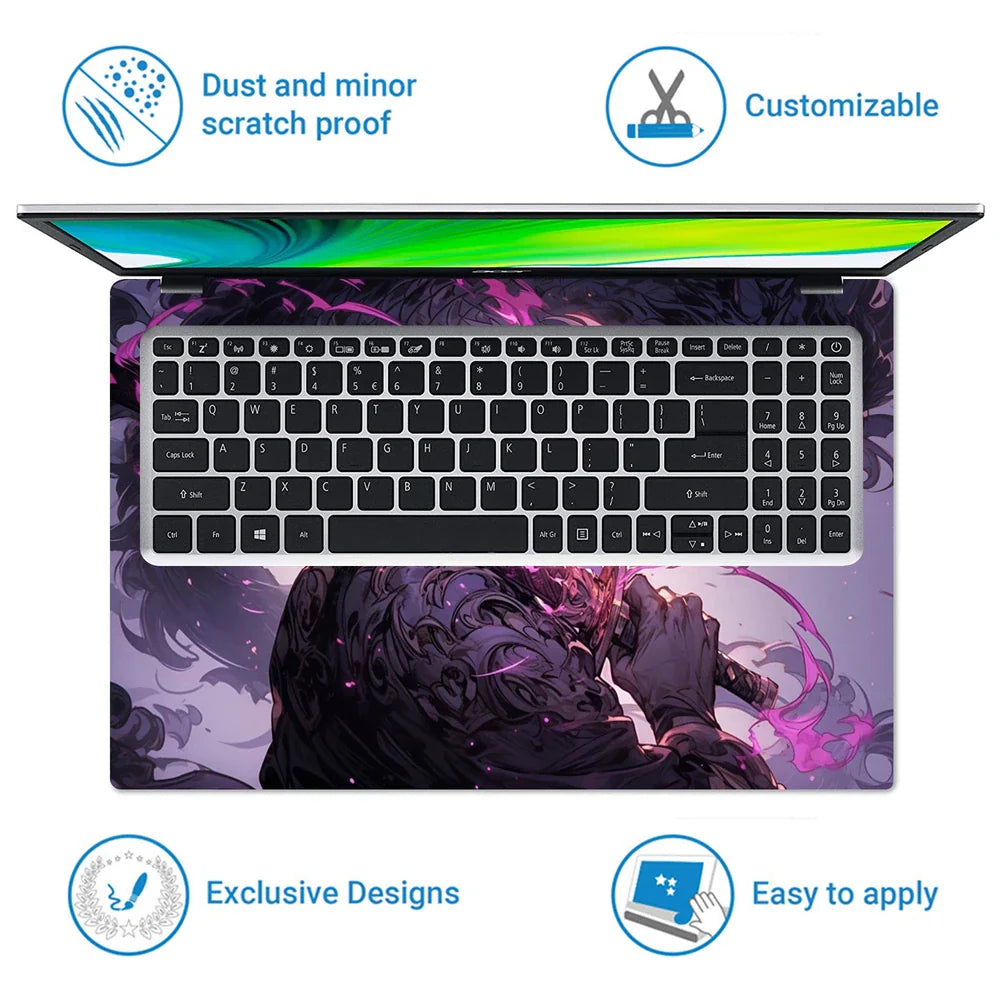 Universal Laptop Skin - Samurai with Katana and Dragon