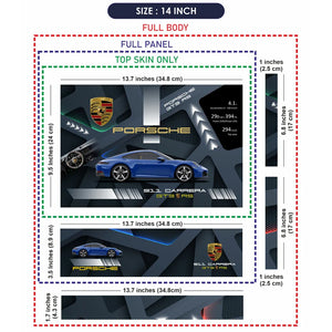 Universal Laptop Skin - Porsche 911 Carrera Blue GT3 Art