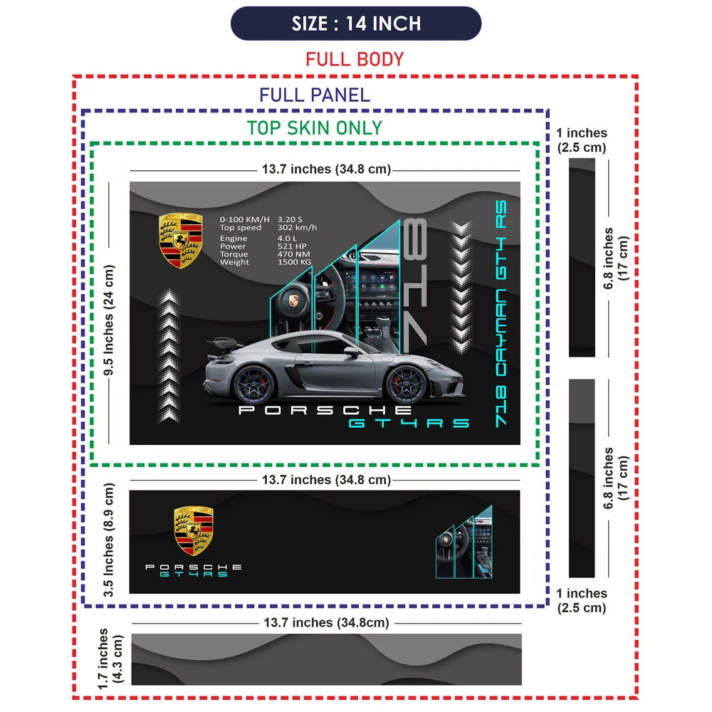 Universal Laptop Skin - Porsche 718 Cayman Style