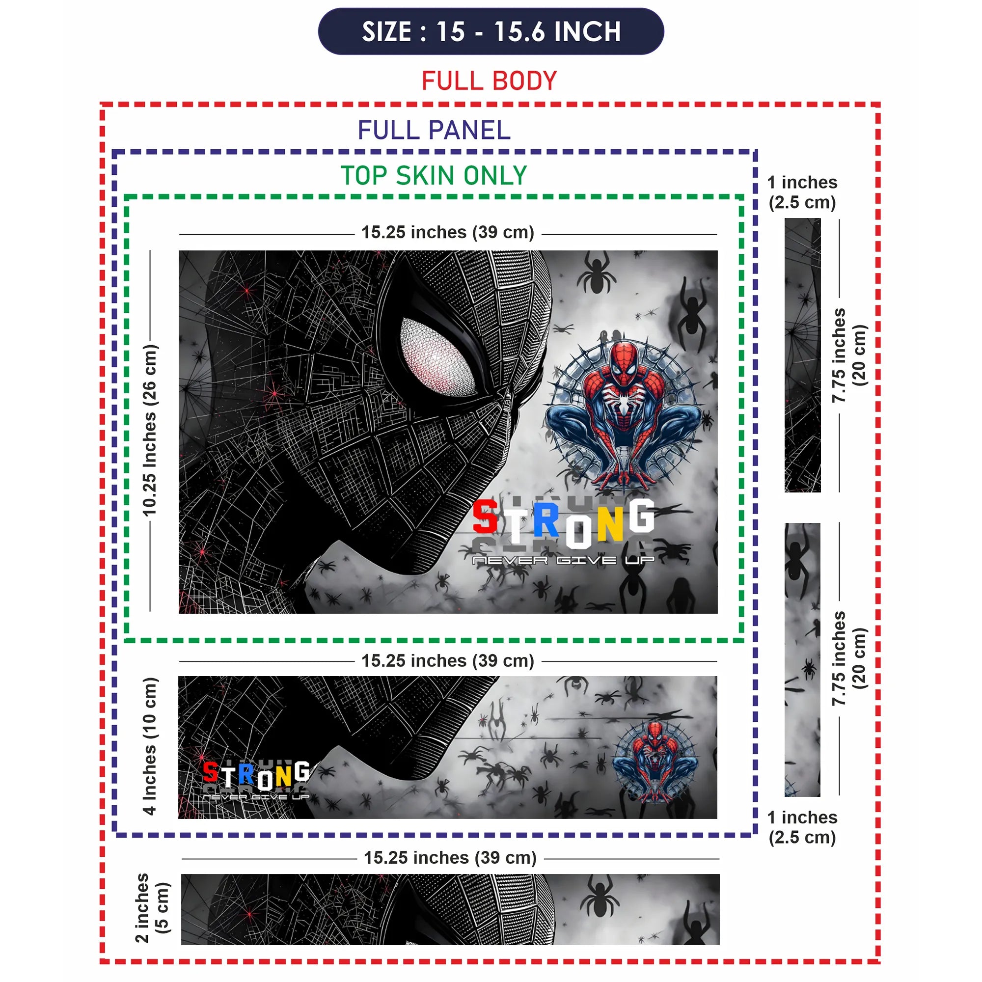 Laptop Skin - Dynamic Comic Spider-man Black Energy