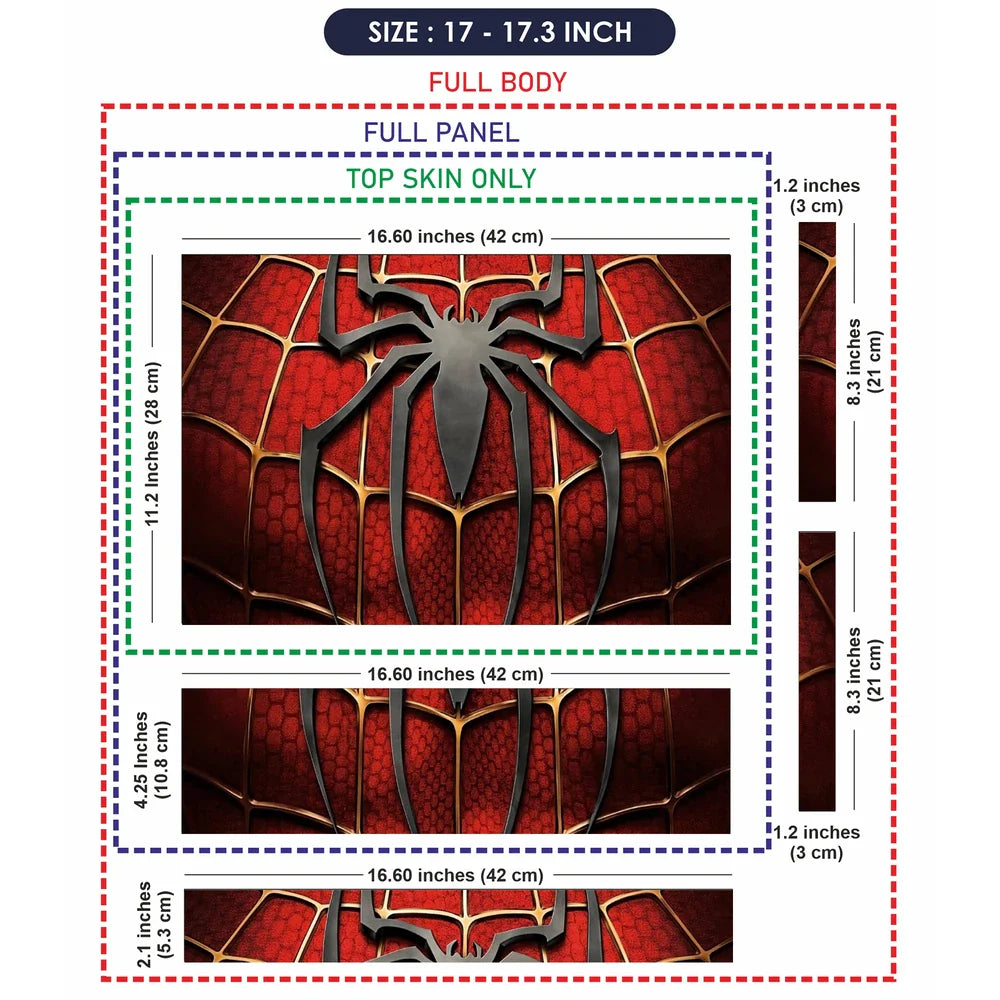Universal Laptop Skin - Black Spider Red