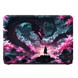 Laptop Skin - Epic Fantasy Dragon Cherry Blossom Night