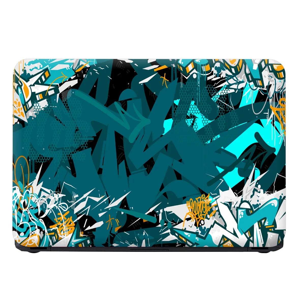 Laptop Skin - Teal Chaos Graffiti Shards