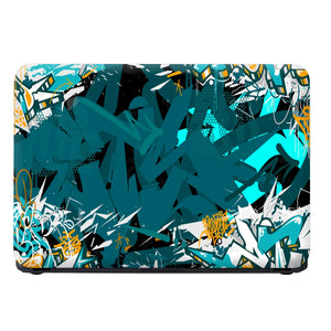 Laptop Skin - Teal Chaos Graffiti Shards