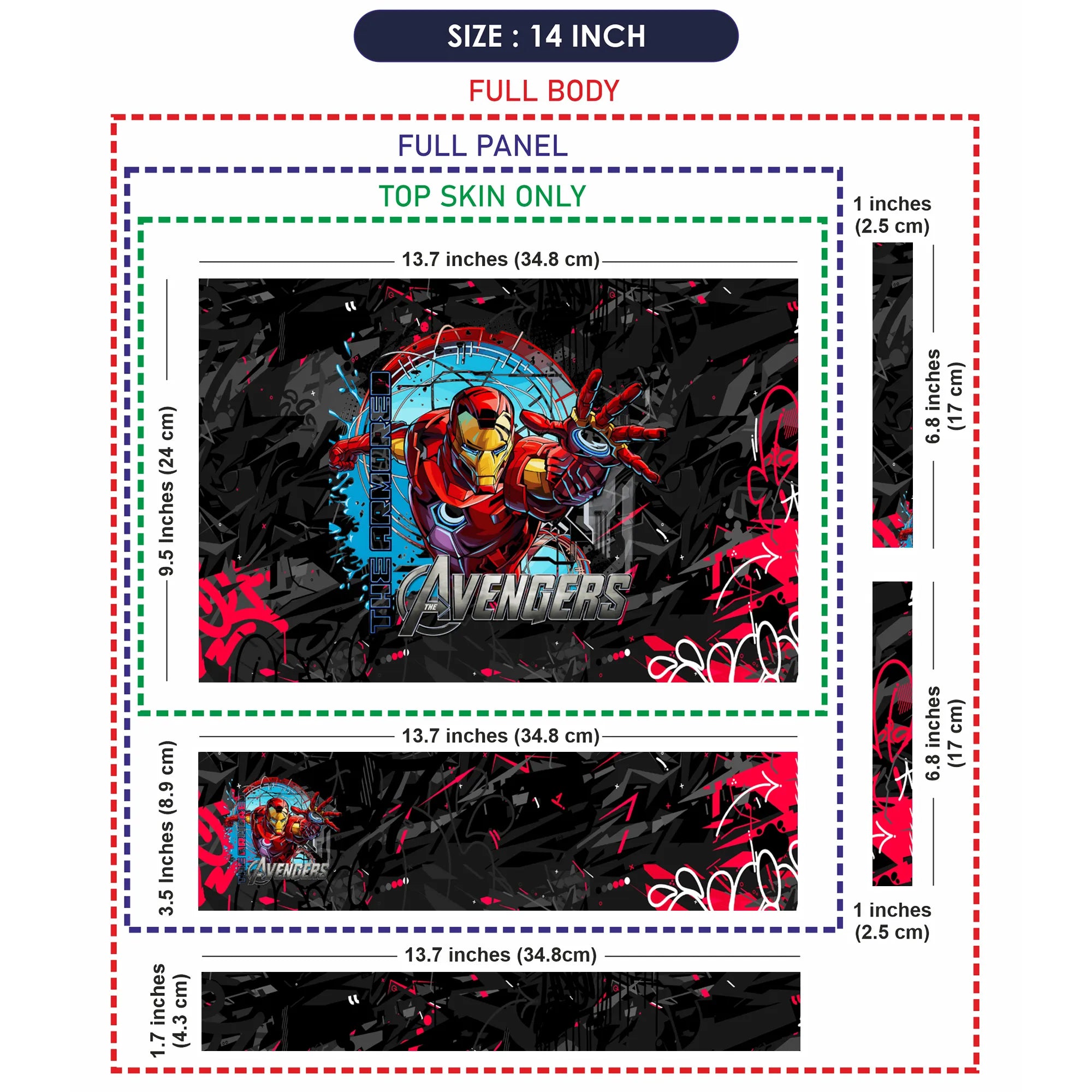 Laptop Skin - Dynamic Comic Iron Man Red Action