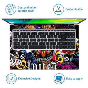 Laptop Skin - Vibrant Street Art Joker Playing Cards