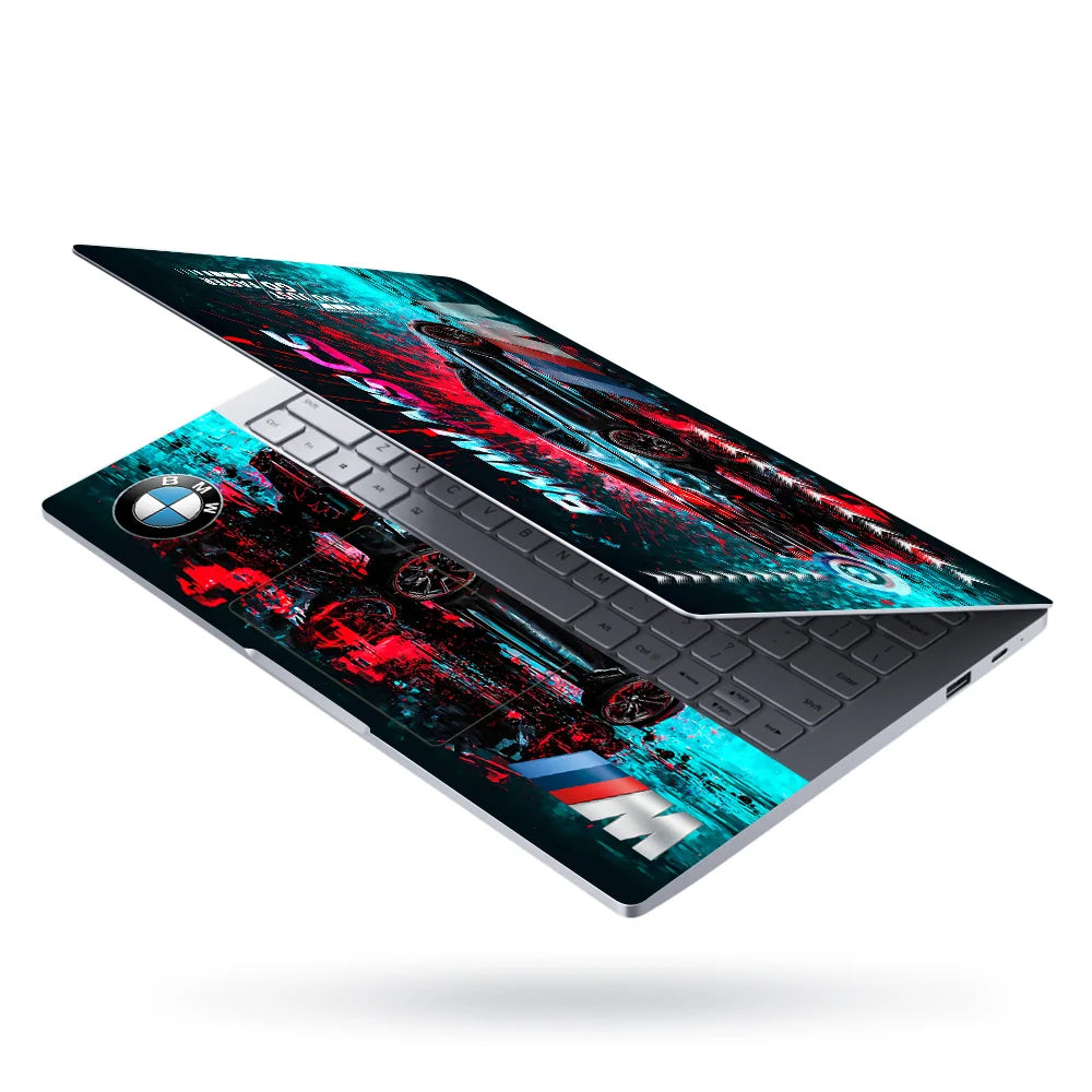 Laptop Skin - BMW M5 Performance Car Neon Splash Digital Art