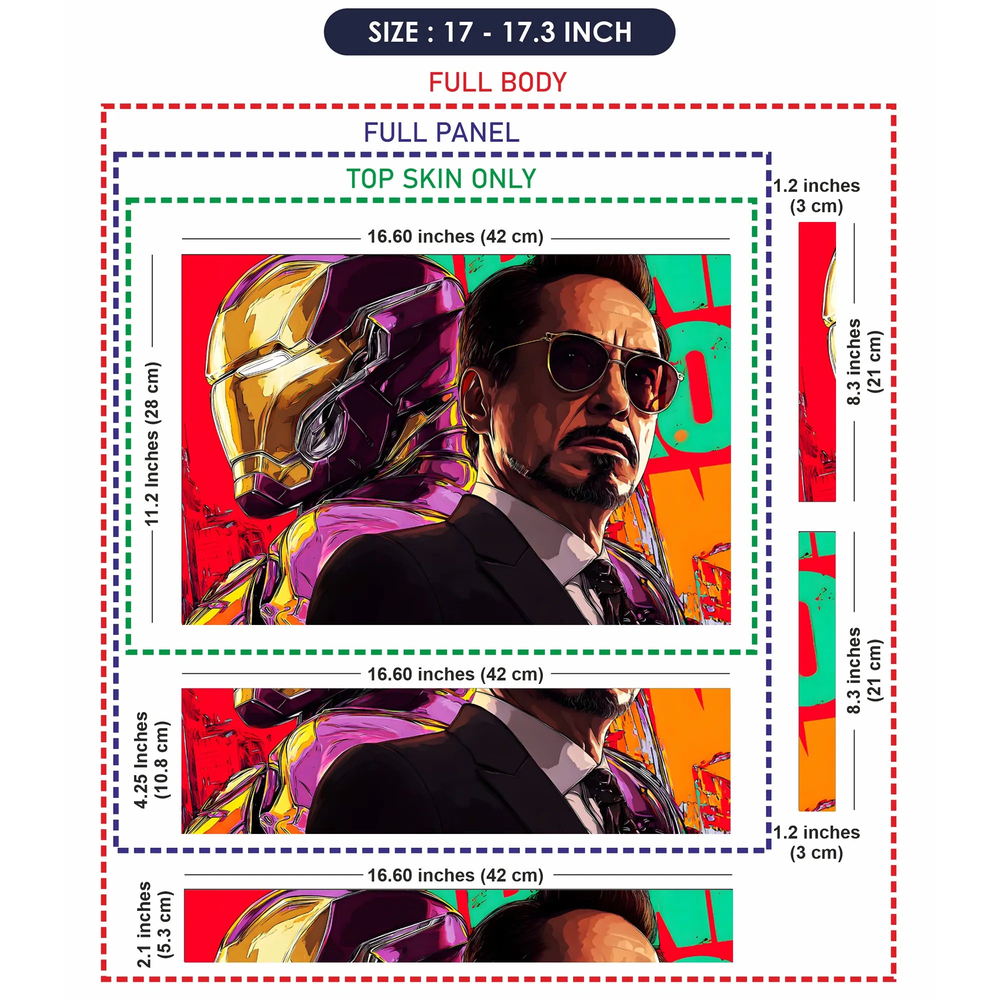 Laptop Skin - Vibrant Pop Art Heroic Portrait Red