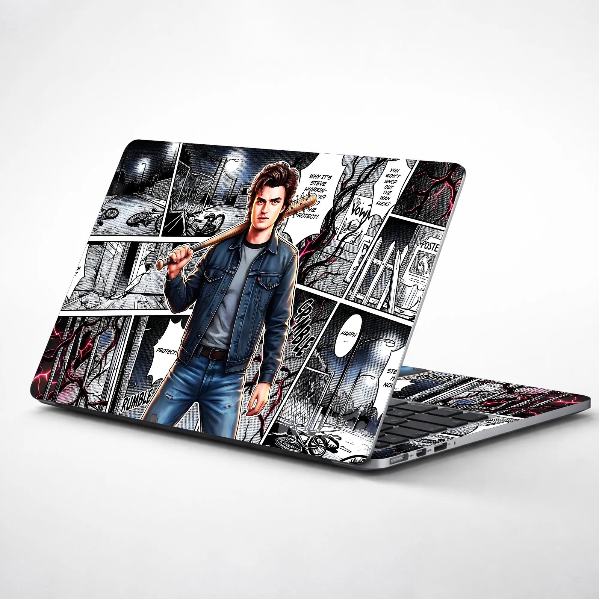 Laptop Skin - Dynamic Comic Hero Dark Mood