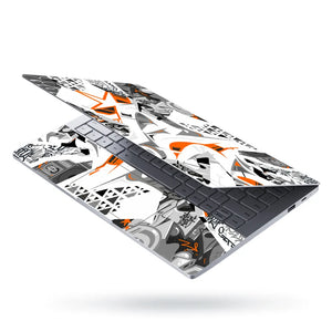Laptop Skin - Mono Orange Geometric Burst