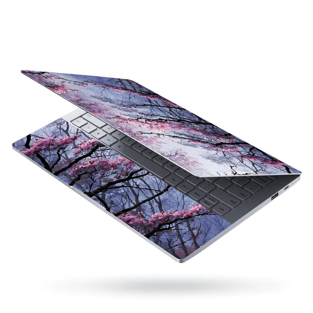 Laptop Skin - Dreamy Impressionist Cherry Blossom Pink Sky