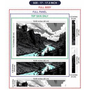 Laptop Skin - Monochrome Comic Landscape Serene River