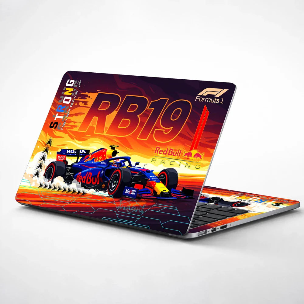 Universal Laptop Skin - Blue Red RB19 Racing Car Art