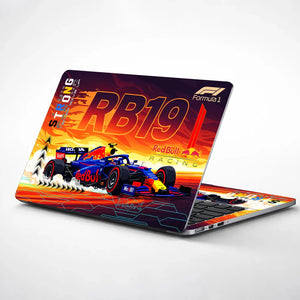 Universal Laptop Skin - Blue Red RB19 Racing Car Art