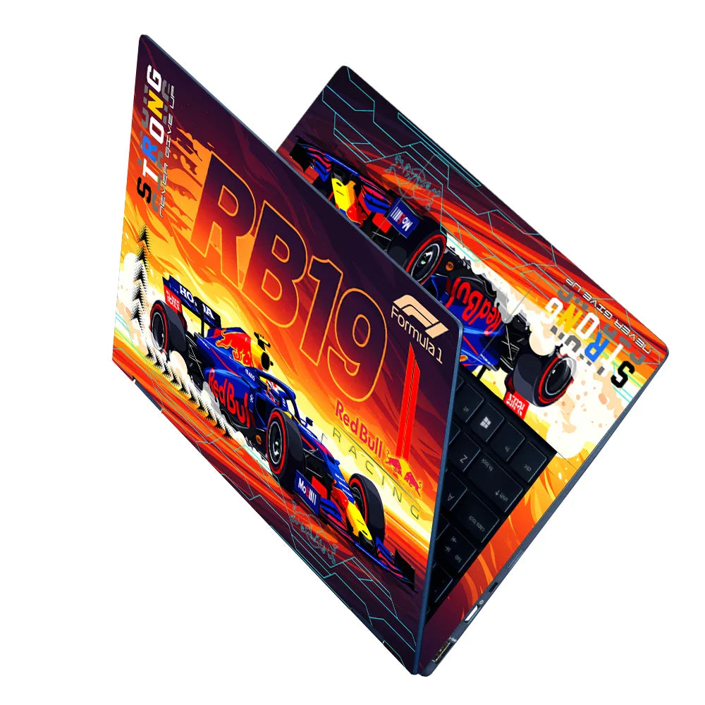 Universal Laptop Skin - Blue Red RB19 Racing Car Art