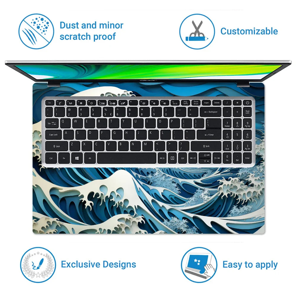 Universal Laptop Skin - Hokusai Great Wave Blue