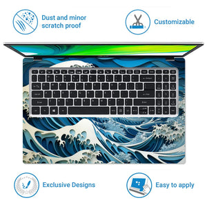 Universal Laptop Skin - Hokusai Great Wave Blue