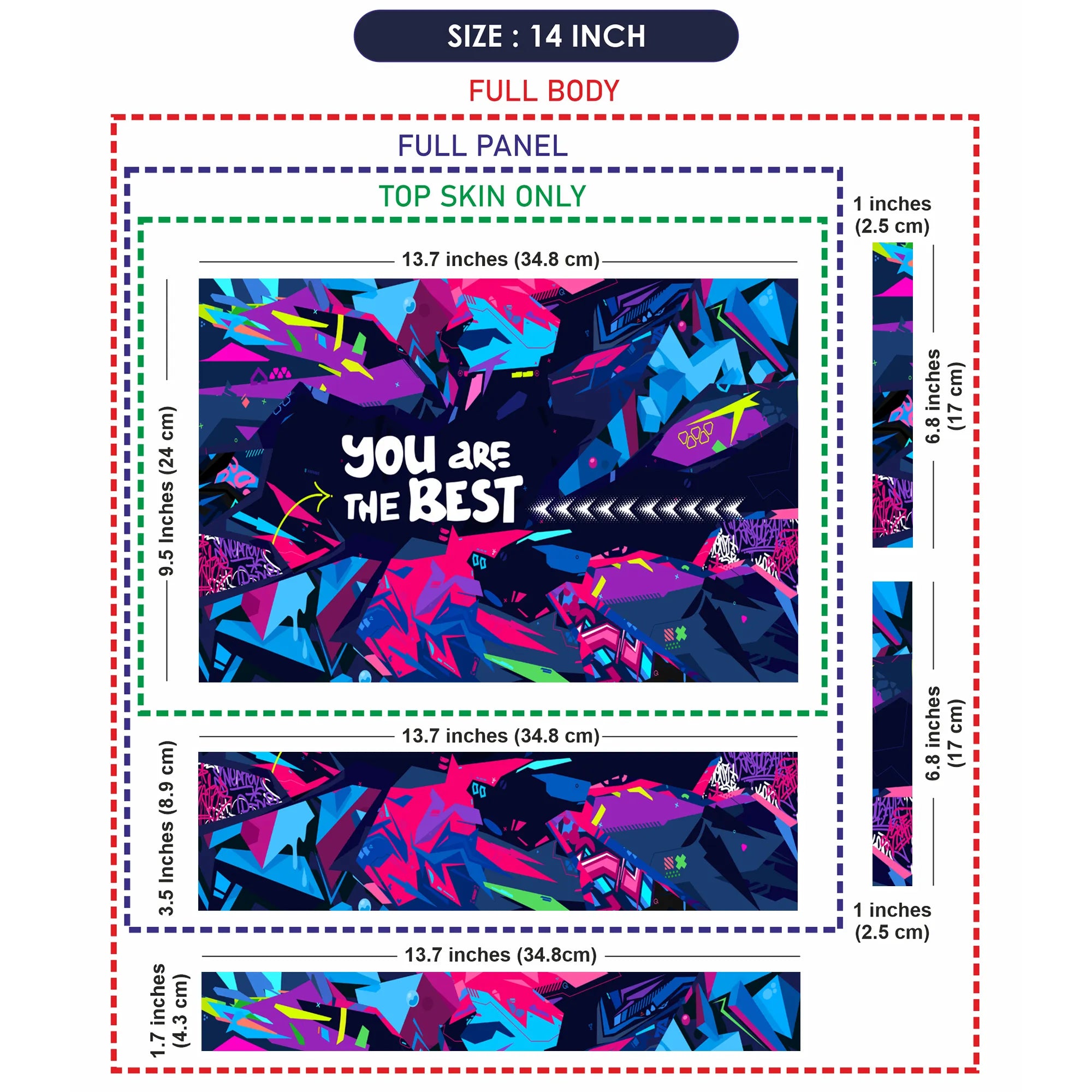 Laptop Skin - Neon Cyber Praise Burst