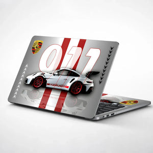 Universal Laptop Skin - Porsche GT3 White Stripes