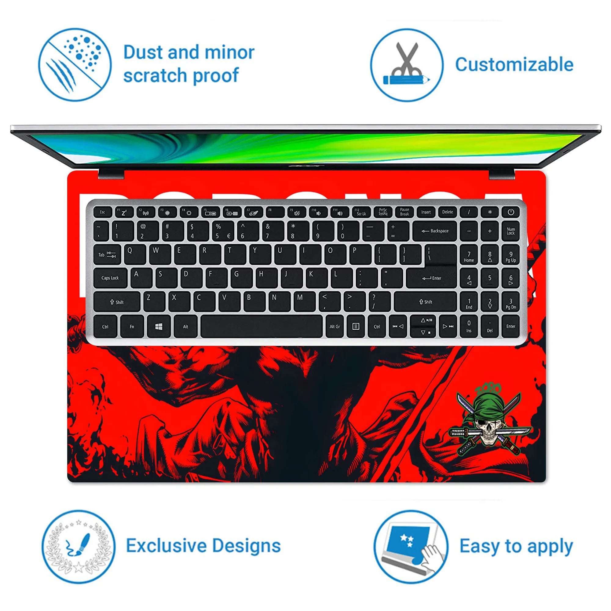 Laptop Skin - Dynamic Manga Warrior Red Fury