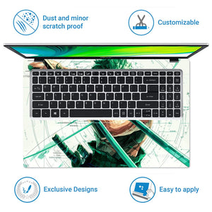Universal Laptop Skin - Zoro One Piece Green