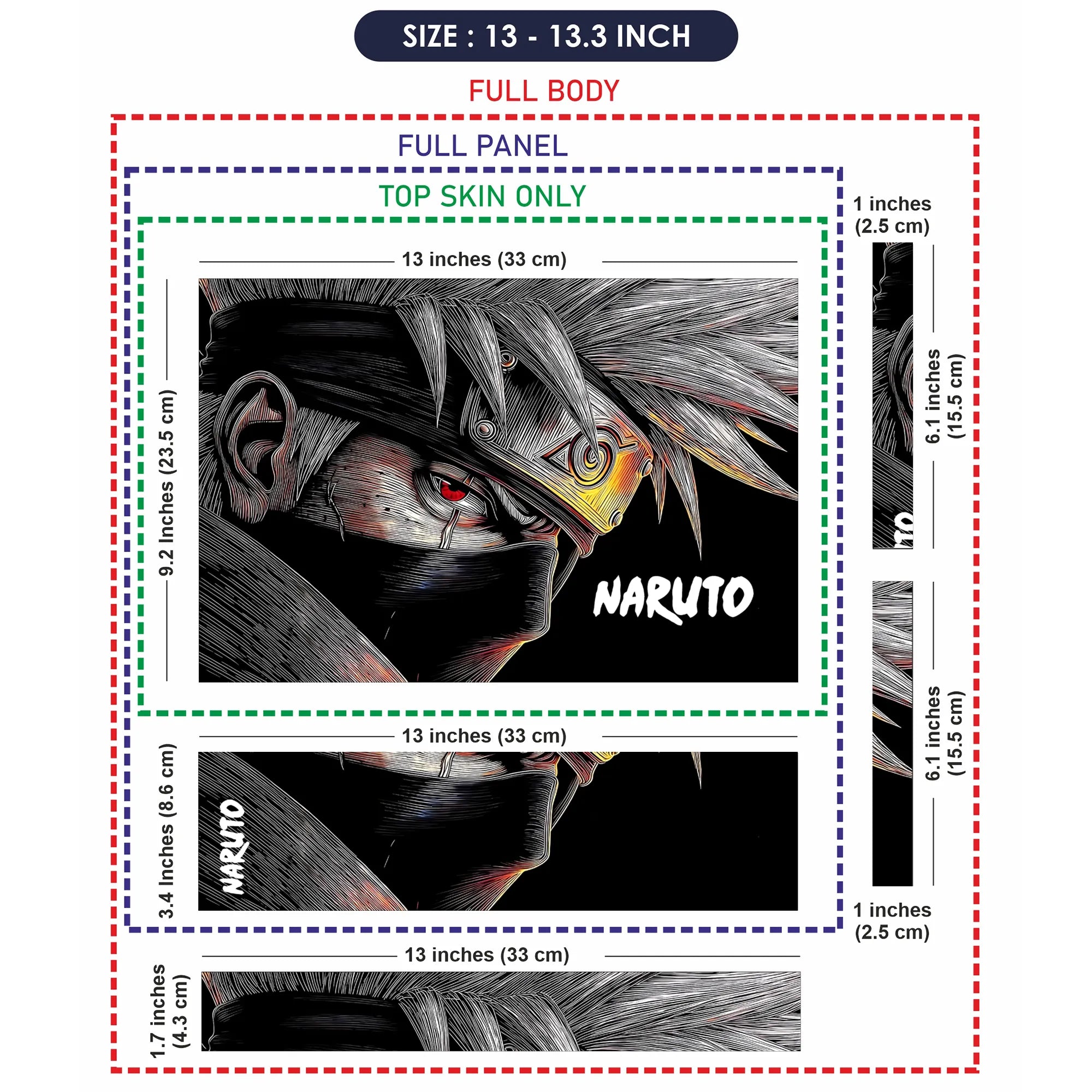 Laptop Skin - Dynamic Anime Ninja Intense Red Black