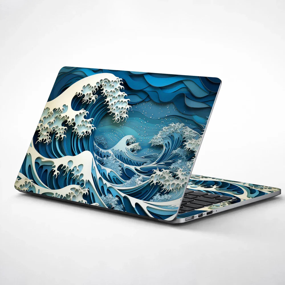Universal Laptop Skin - Hokusai Great Wave Blue