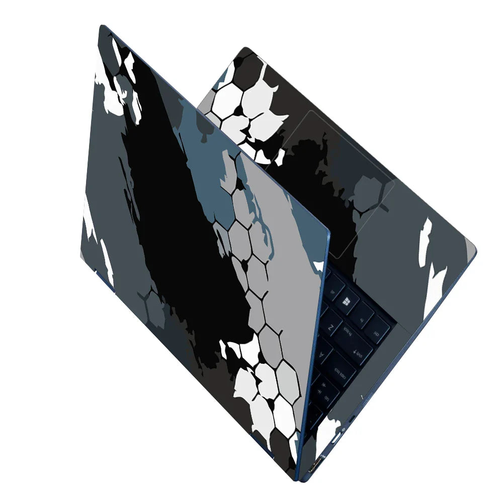 Universal Laptop Skin - Grey Black Honeycomb