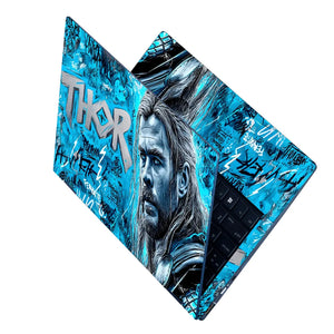 Laptop Skin - Dynamic Comic Style Thor Blue Energy
