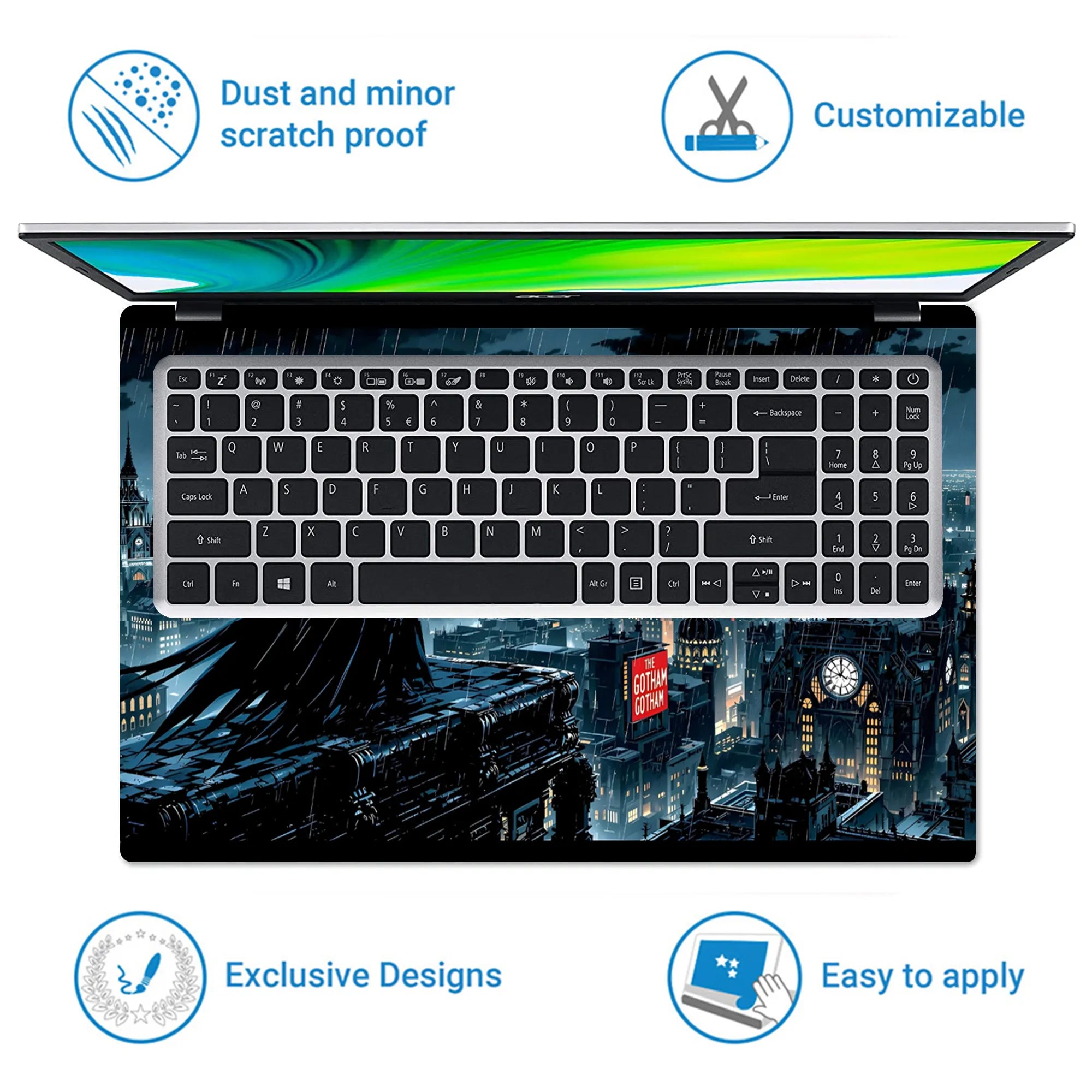 Laptop Skin - Moody Comic Batman Gotham City Night