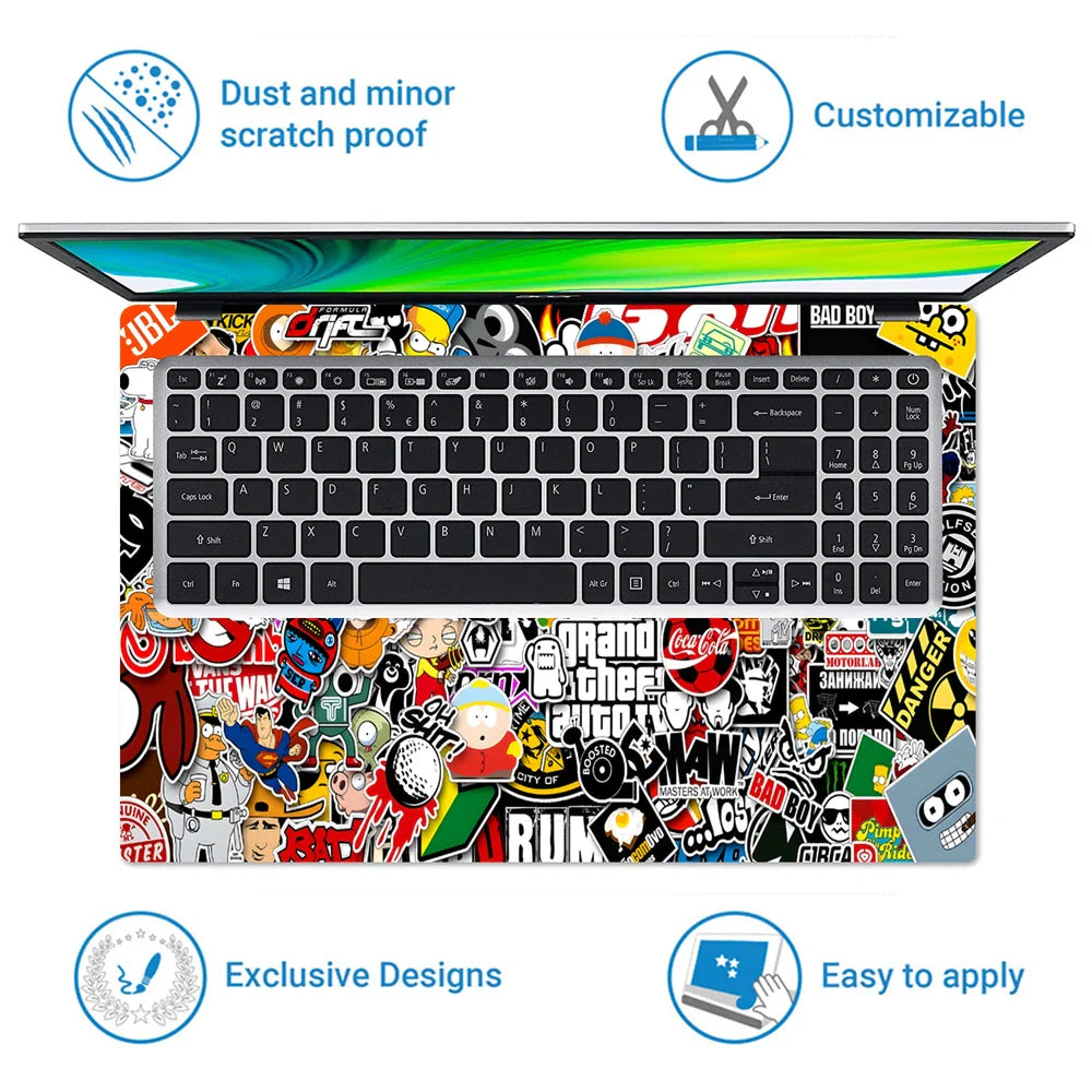 Universal Laptop Skin - Sticker Bomb Tiger