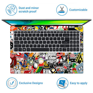 Universal Laptop Skin - Sticker Bomb Tiger