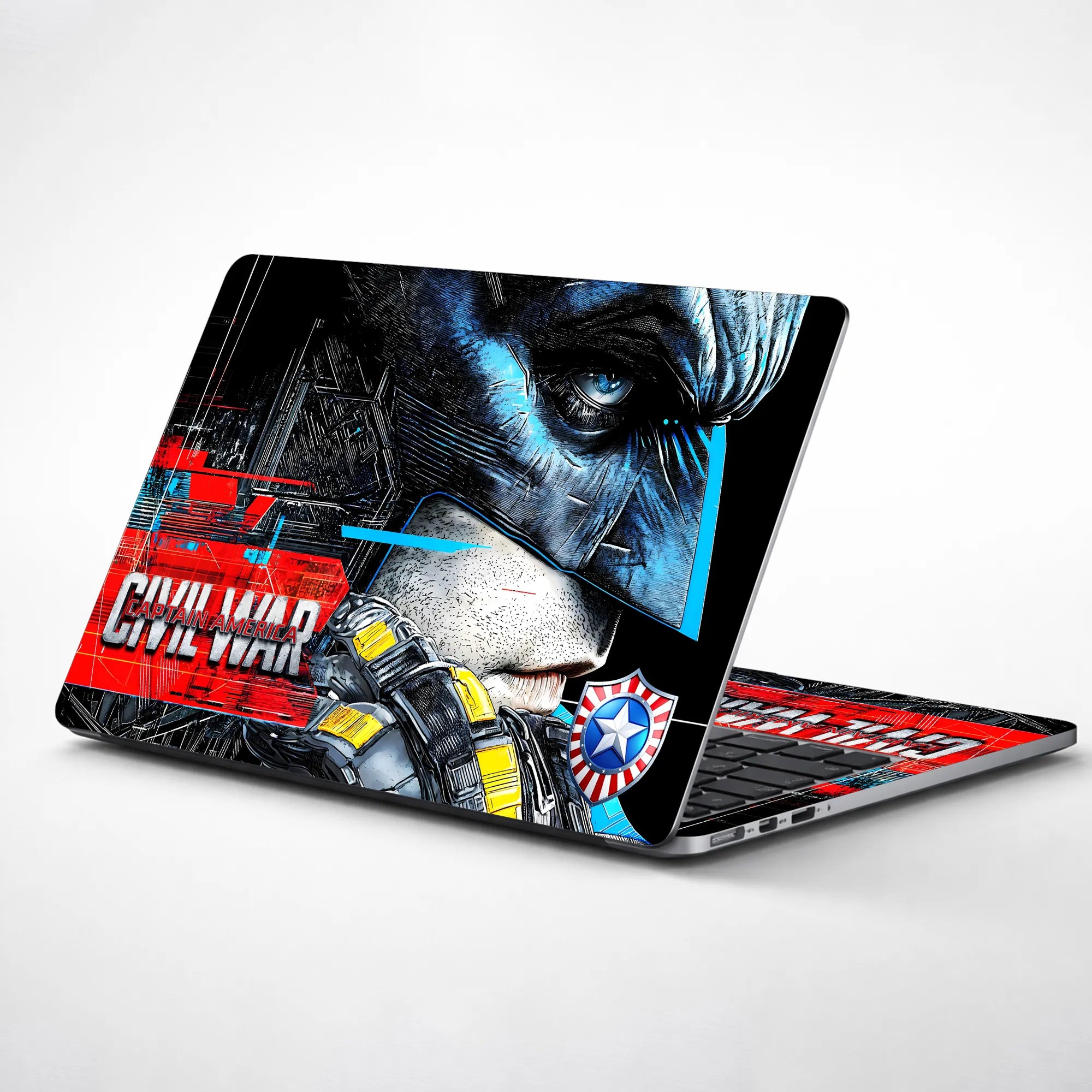 Laptop Skin - Dynamic Comic Hero Portrait Dark Mood