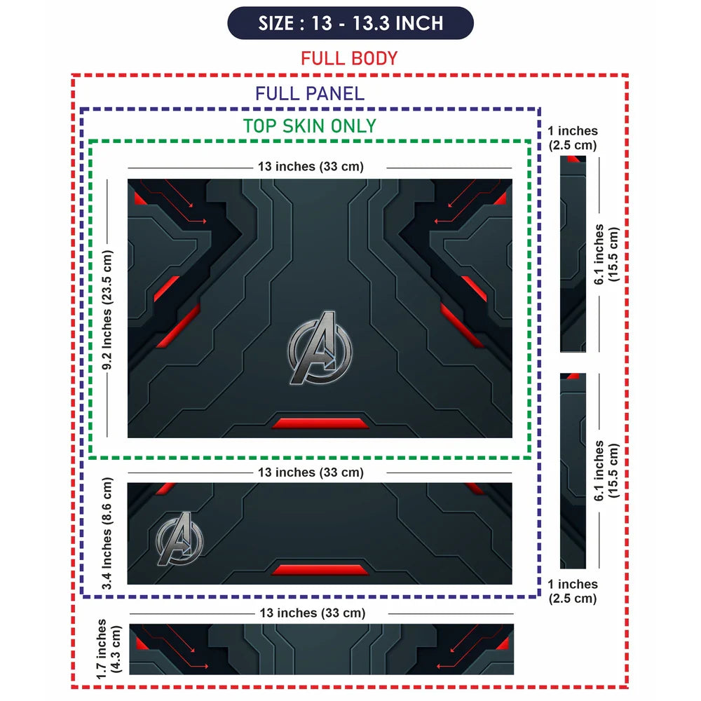 Universal Laptop Skin - Gaming Background Black Red a Logo