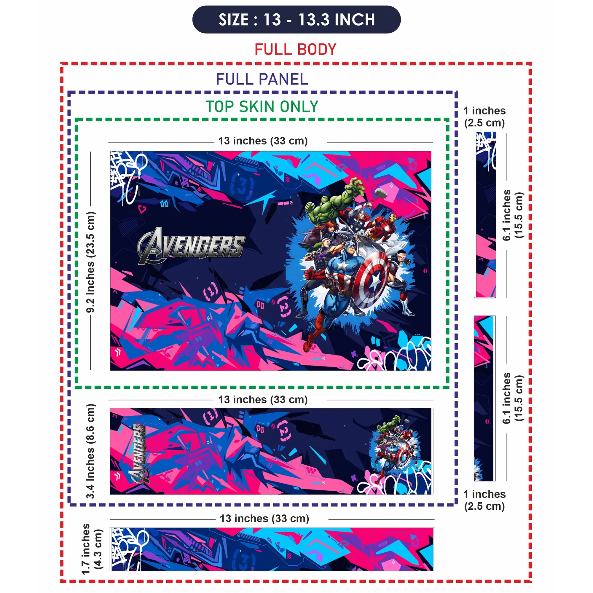 Laptop Skin - Vibrant Comic Superheroes Dynamic Action 1