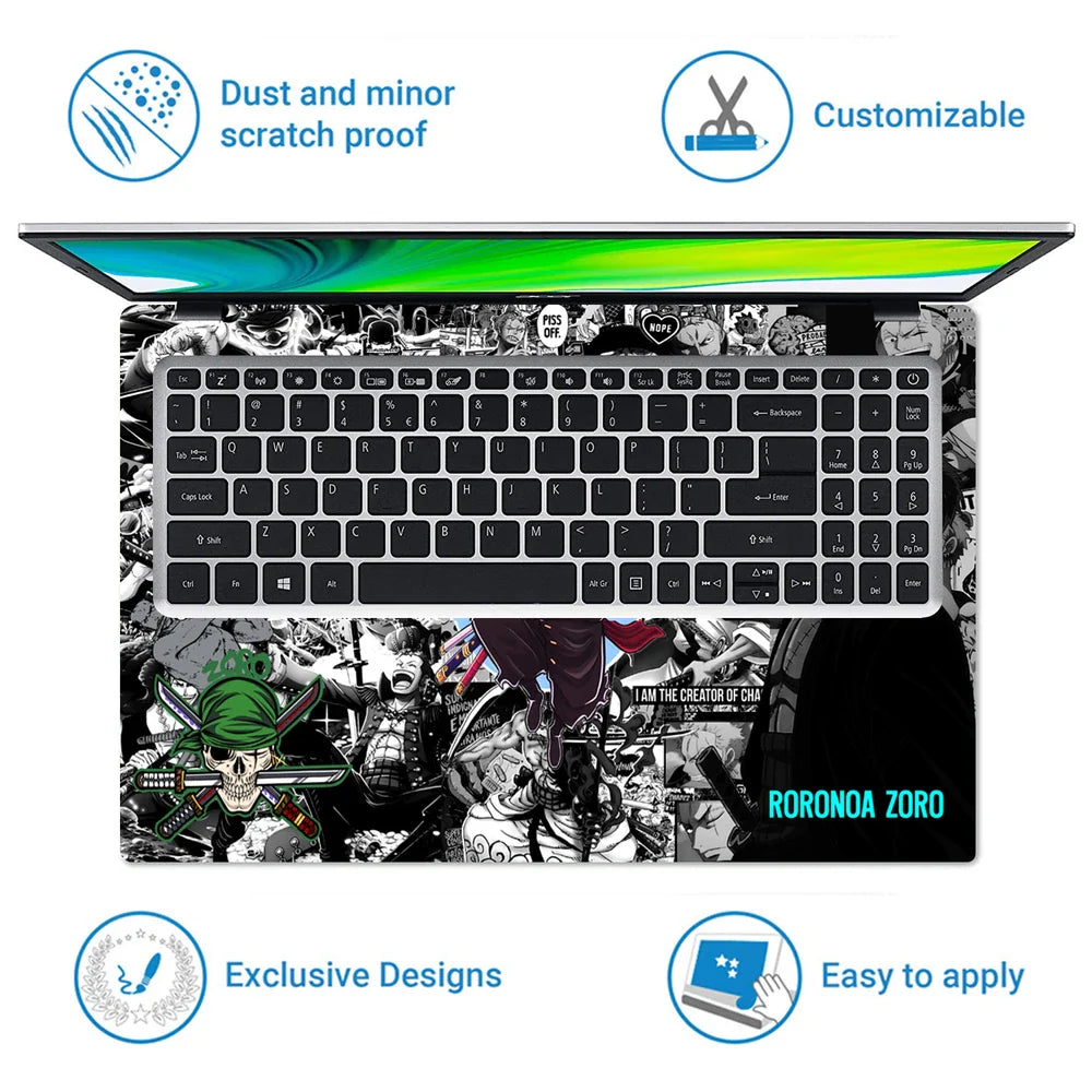 Universal Laptop Skin - Zoro King of Hell Anime Collage