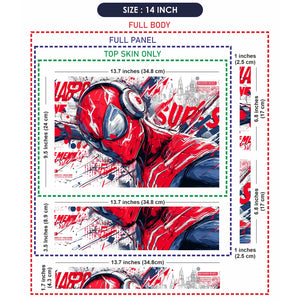 Laptop Skin - Dynamic Comic Style Hero Red Energy