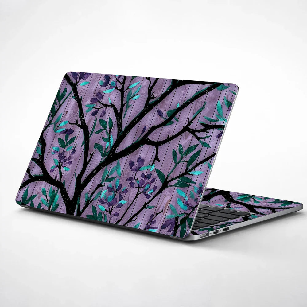 Universal Laptop Skin - Purple Floral Branch Art