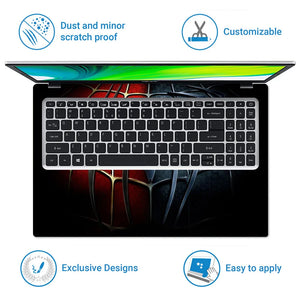 Universal Laptop Skin - Black Spider Red Black