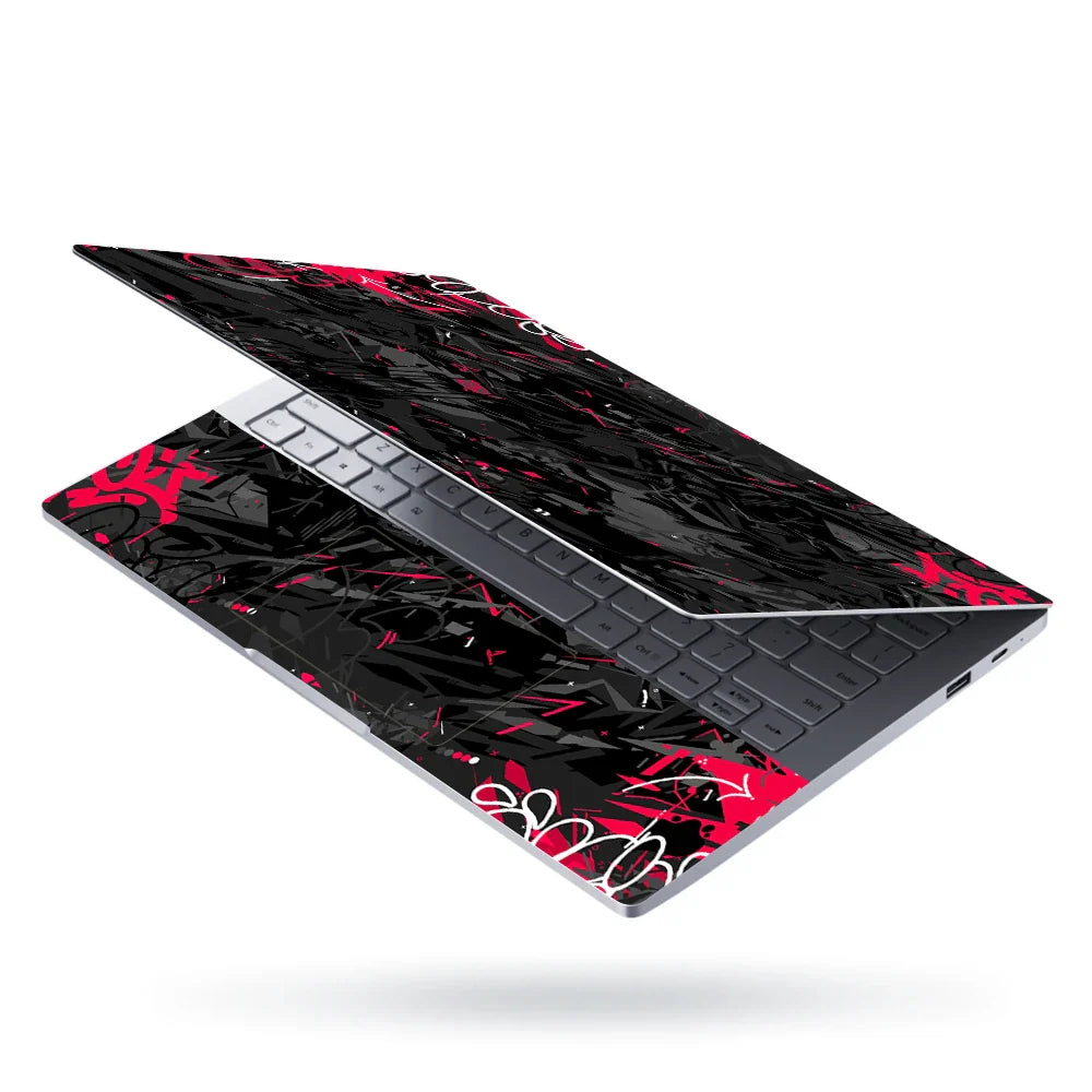Universal Laptop Skin - Black Red Graffiti