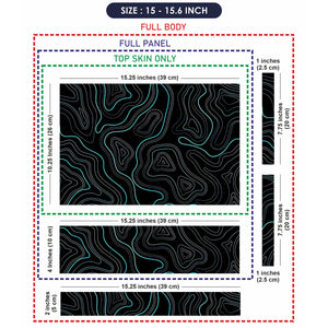 Laptop Skin - Abstract Line Art Turquoise Waves