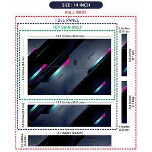 Laptop Skin - Futuristic Digital Art Neon Lines