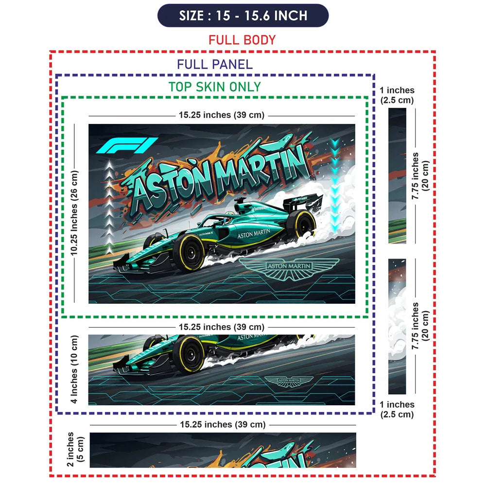 Universal Laptop Skin - Aston Martin F1 Speed Art